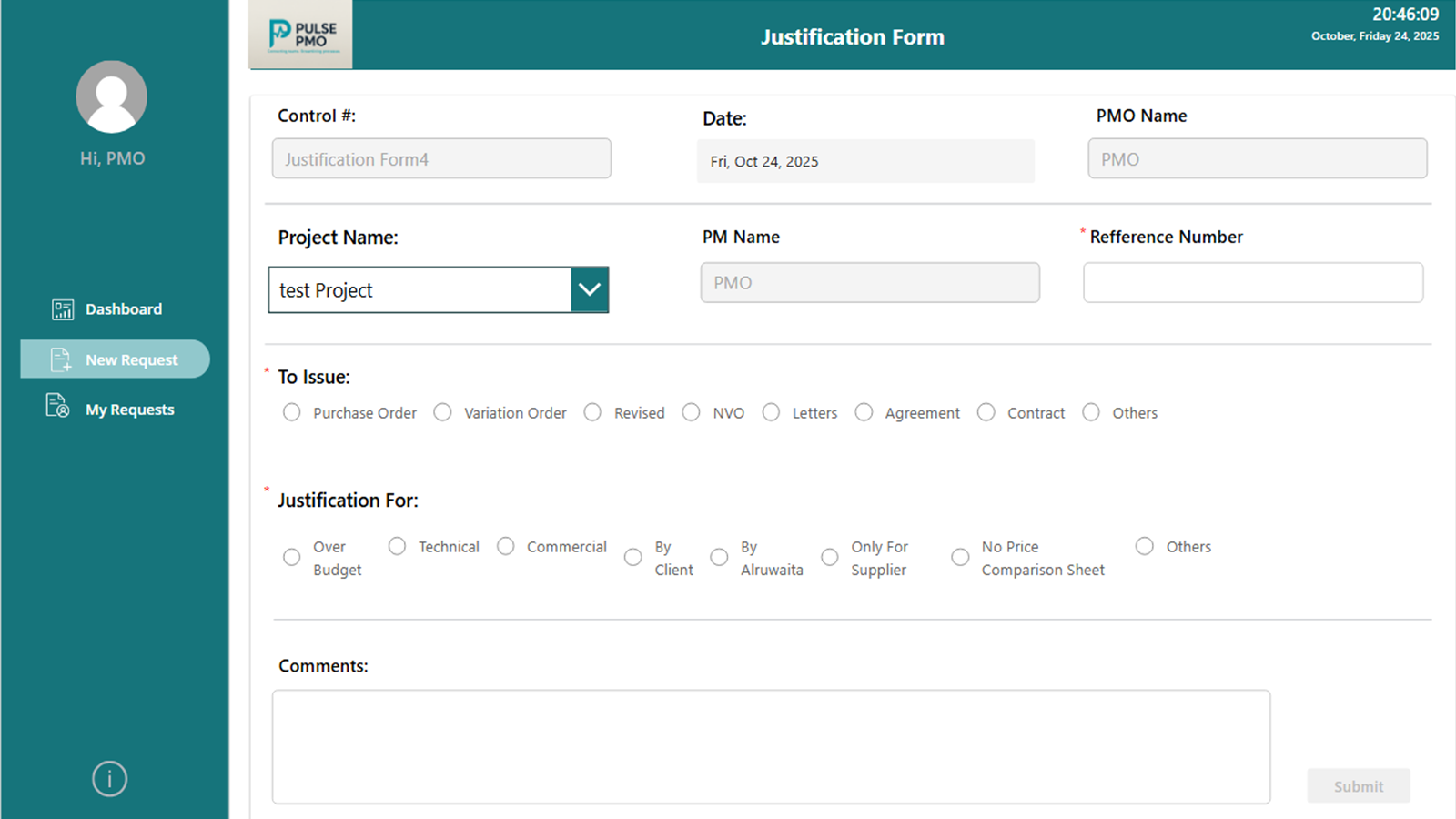 Form interaction example