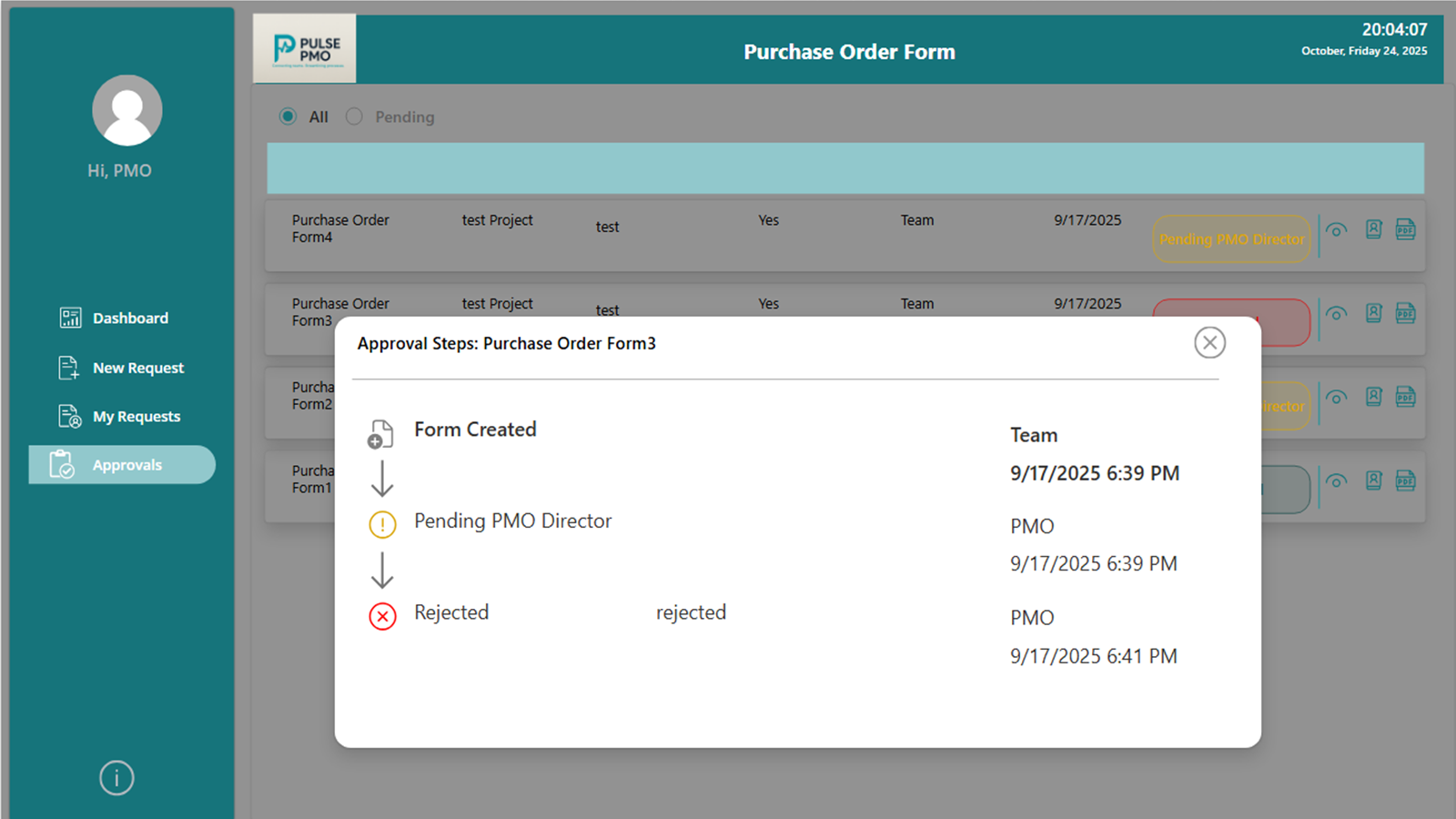 Form interaction example